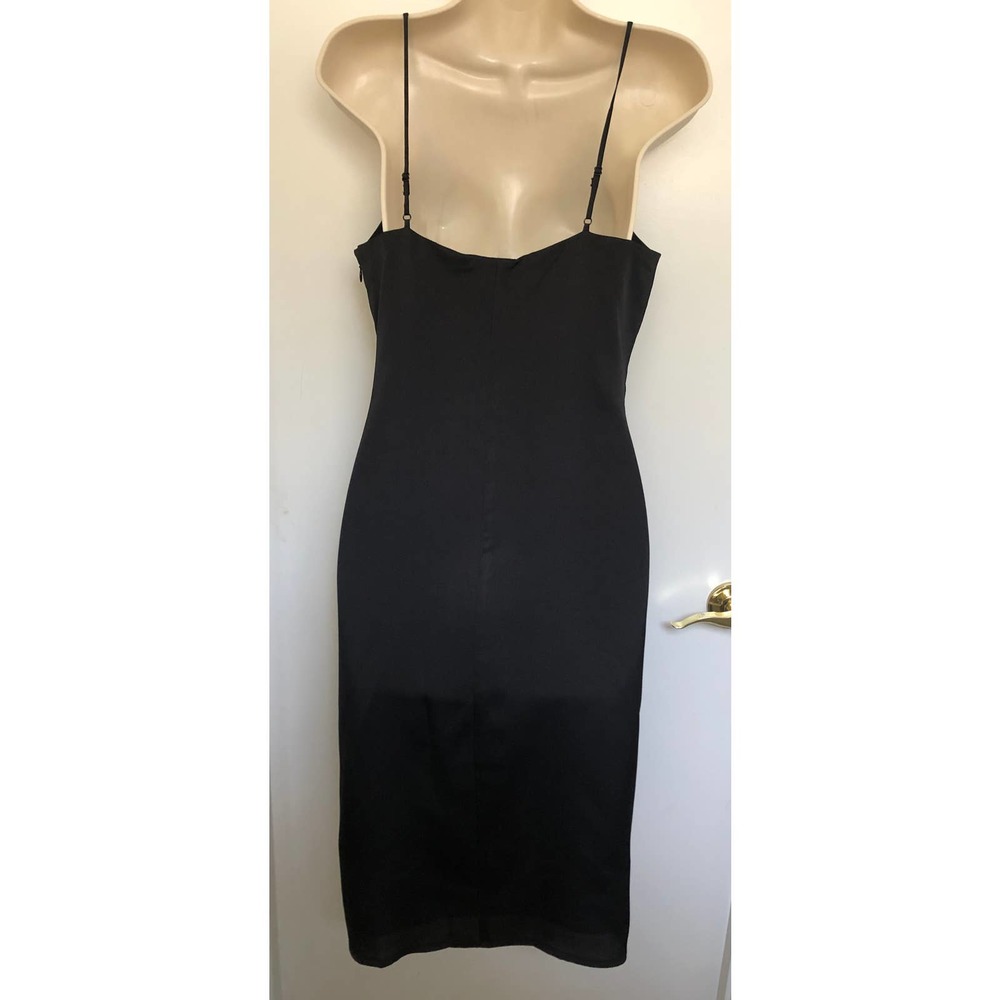 NWT BCBG SZ: 2, Satin Feel Black Slip Dress - Picture 4 of 11